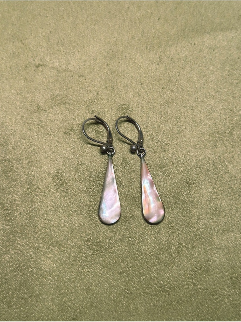 Vintage Sterling Silver and Mother-of-Pearl Earrings - Women Jewelry